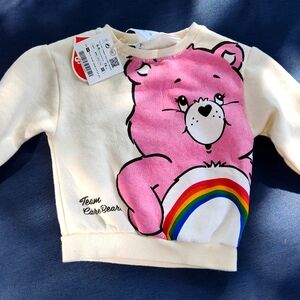 NWT ZARA Care Bears Sweatshirt infant sz 6-9 mo pink shirt long sleeve